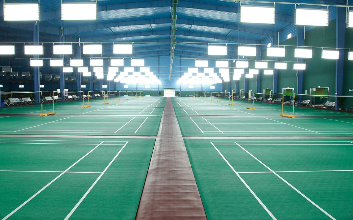 Salle de sports récréatifs Chengdu Jaximei Plus de 2 000 m² de sol sportif en plastique pour badminton PVC Février 2024